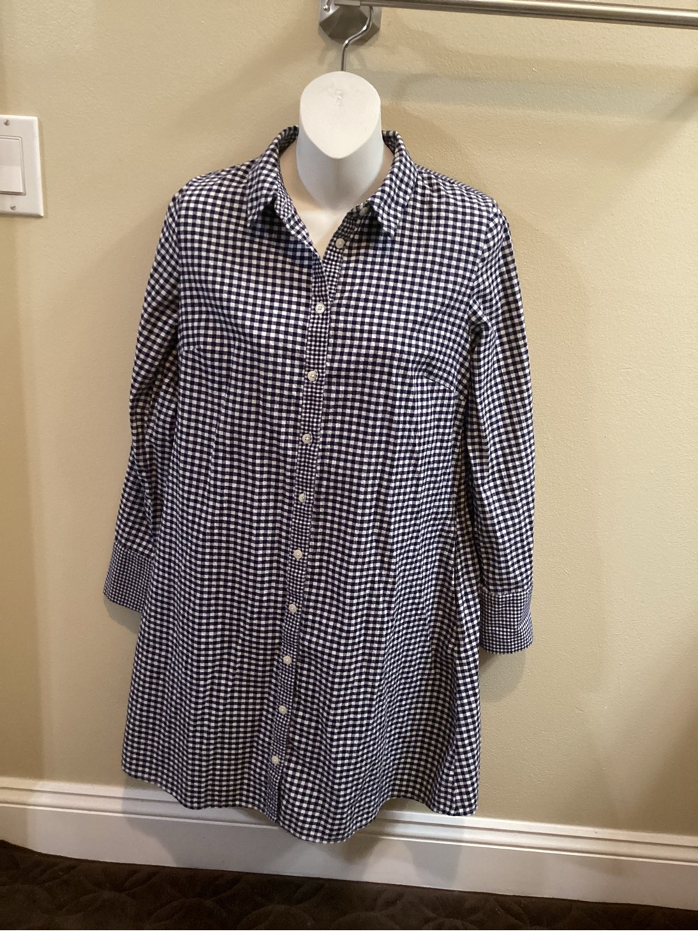 Vineyard VinesFor Target Navy and White Gingham Button-Up Shirt Dress